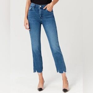 NWOT 3x1 NYC Eliza High Rise Straight Leg Austin Crop Raw Hem Jeans